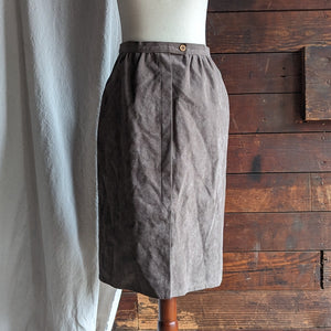 70s Vintage Taupe Midi Skirt
