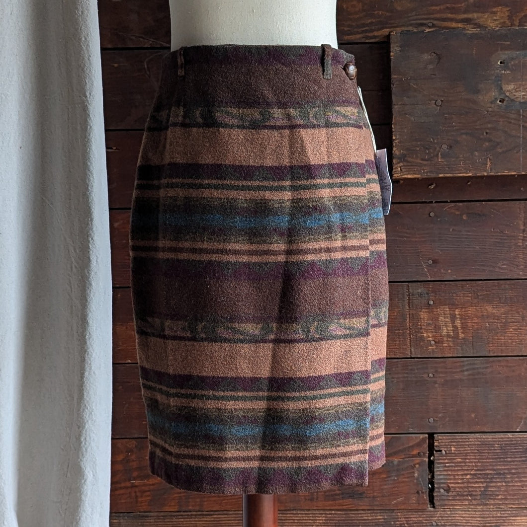 80s/90s Vintage Wool Blend Wrap Skirt