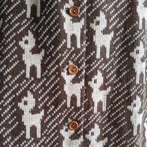 60s Vintage Deer Pattern Acrylic Skirt