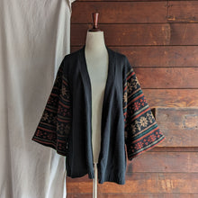 Load image into Gallery viewer, 80s Vintage Black Acrylic Knit Open Cardigan
