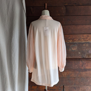 70s Vintage Light Pink Sheer Nylon Blouse