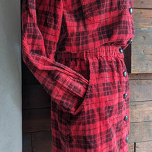 Load image into Gallery viewer, 90s Vintage Red Plaid Corduroy Shirtdress
