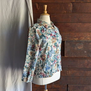Vintage Plus Size Zip-Up Tapestry Jacket
