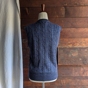 80s Vintage Navy Blue Acrylic Sweater Vest