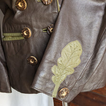 Load image into Gallery viewer, Vintage Oak Leaf Motif Leather Jacket
