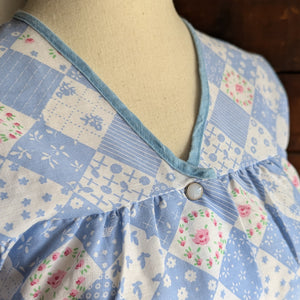 Vintage Blue Snap-Up Top