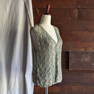 Vintage Green Rayon Knit Vest