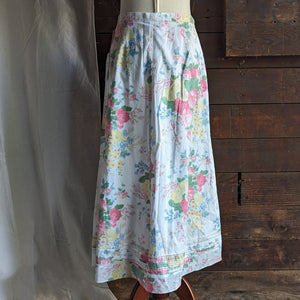 White Floral A-Line Maxi Skirt