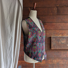 Load image into Gallery viewer, 90s Vintage Dark Colorful Paisley Vest
