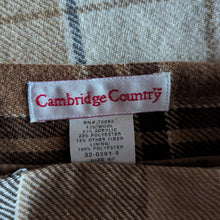 Load image into Gallery viewer, 90s Vintage Brown Plaid Wool Blend Wrap Skirt
