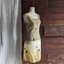 Load image into Gallery viewer, 90s/Y2K Vintage Yellow and Brown Polyester Midi Dress
