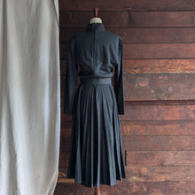 Load image into Gallery viewer, 80s Vintage Charcoal Grey Wool Blend Sweater Dress with Belt
