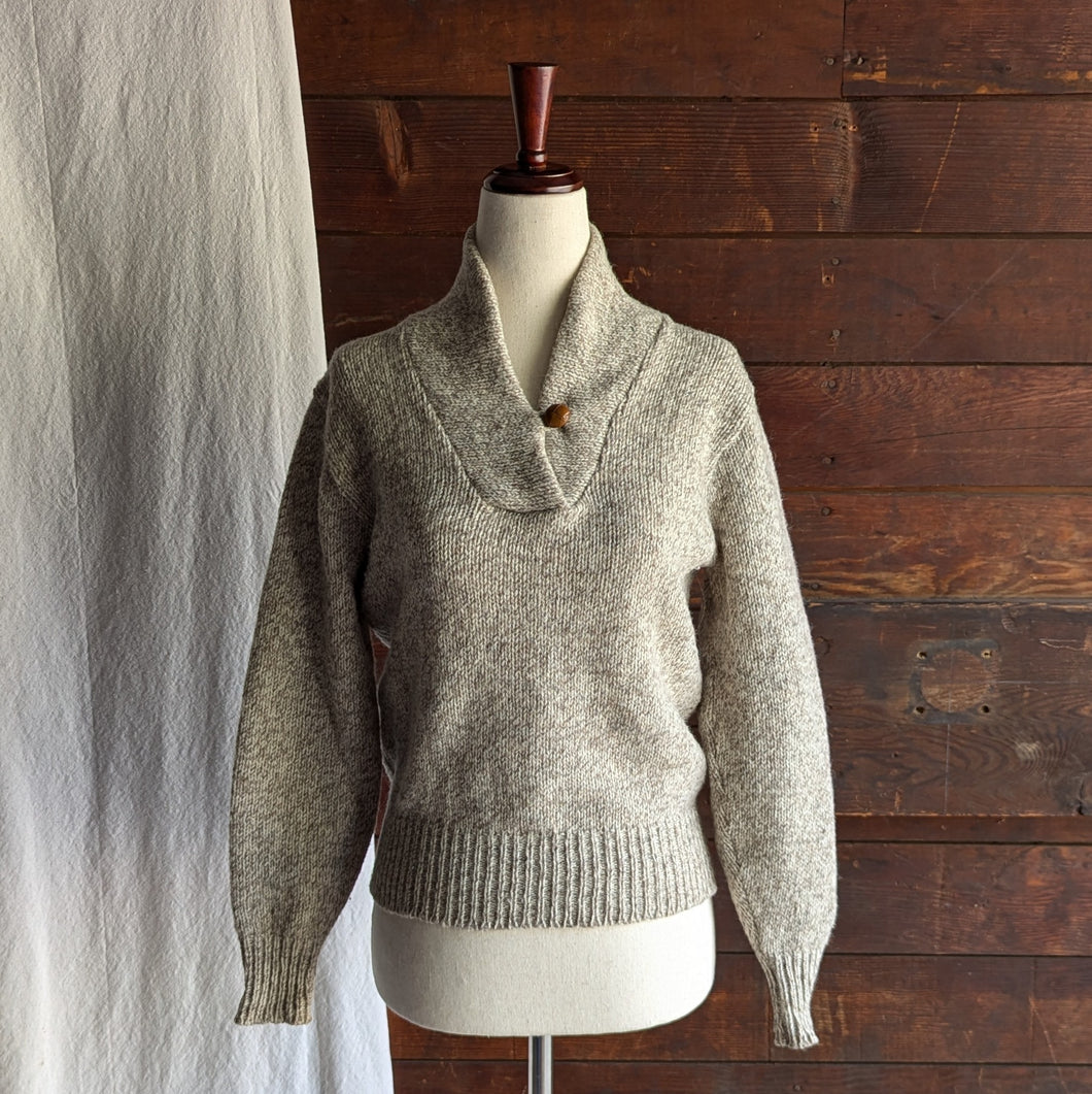 Vintage Wool Knit Shawl Sweater