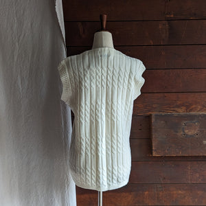 80s Vintage Off-White Sweater Vest