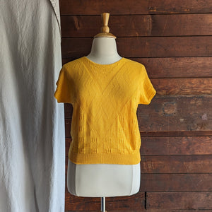 Vintage Sunny Yellow Acrylic Knit Top