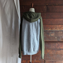 Load image into Gallery viewer, Patchwork Olive and Grey Butterfly Tapestry Hoodie
