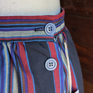 80s Vintage Poly Blend Striped Skirt