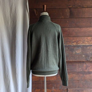 80s/90s Vintage Embroidered Olive Green Sweater