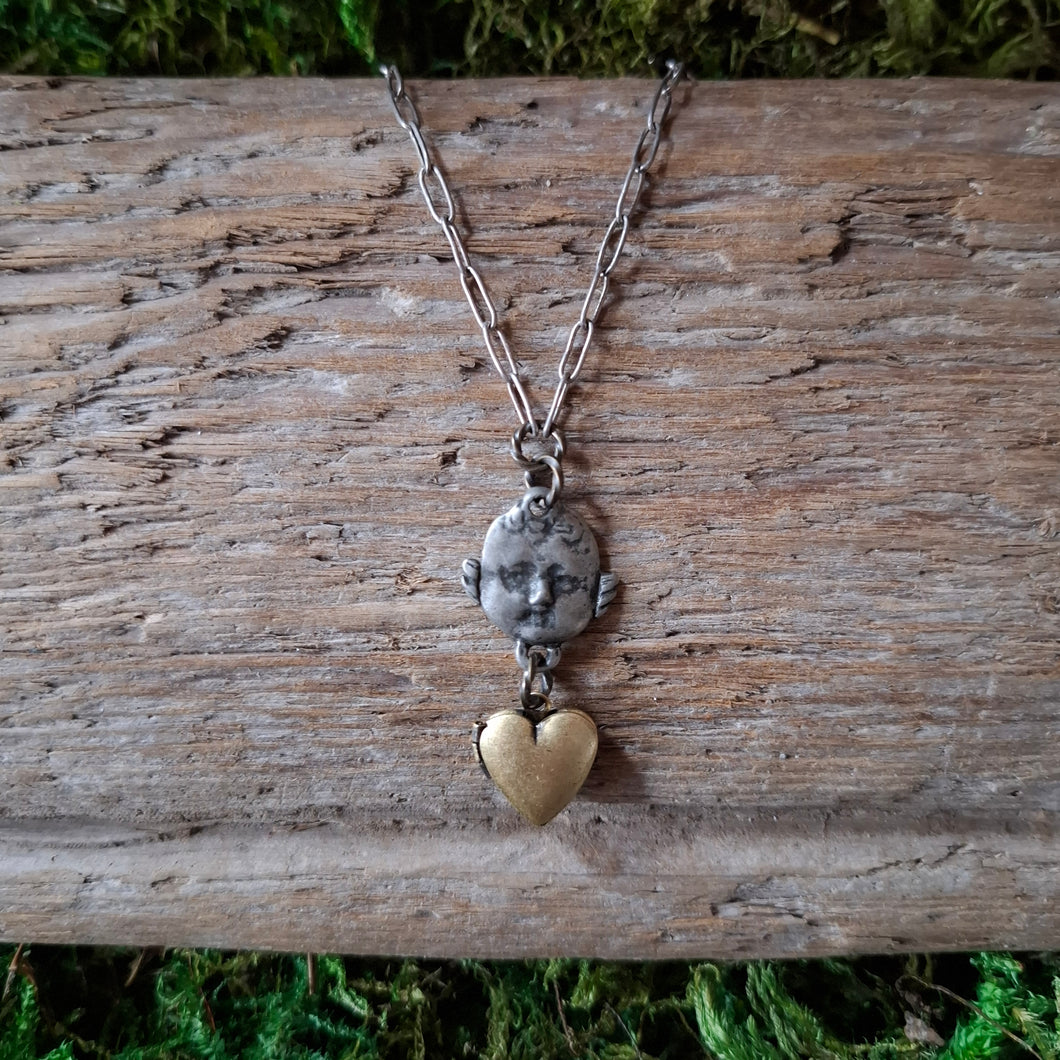 Doll Head & Locket Necklace