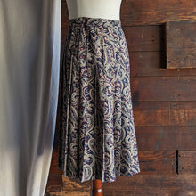 Load image into Gallery viewer, 80s Vintage Dark Paisley Midi Skirt
