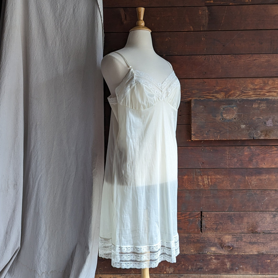 Vintage Plus Size White Slip Dress