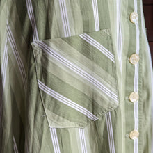 Load image into Gallery viewer, 70s Vintage Striped Green A-line Skirt
