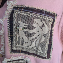 Load image into Gallery viewer, Upcycled Pink-and-Plaid &#39;Puppy Love&#39; Cardigan
