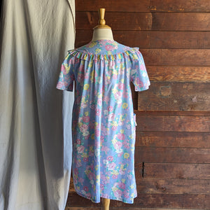 Vintage Plus Size Pastel Floral House Dress