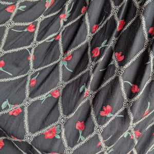90s Vintage Floral And Lace Print Maxi Dress