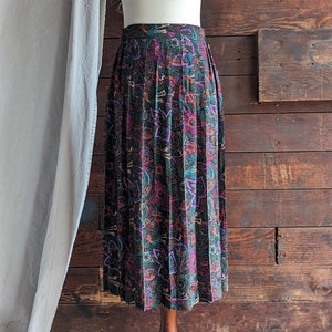 90s Vintage Lightweight Paisley Midi Skirt
