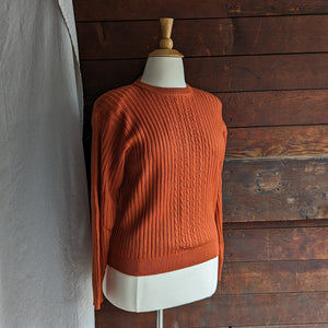 90s Vintage Pumpkin Orange Wool Blend Sweater