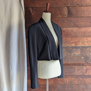 Vintage Cropped Black Nylon Blazer