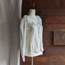 Load image into Gallery viewer, Vintage White Lace Button Up Blouse
