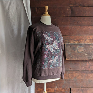 Patchwork Plus Size Brown Butterfly Sweatshirt