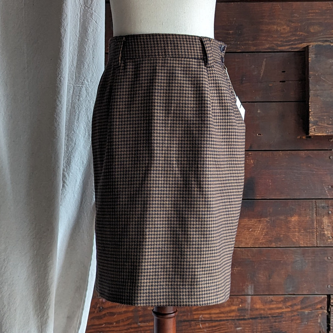 90s Vintage Brown Wool Pencil Skirt