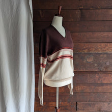 Load image into Gallery viewer, 80s Vintage Brown Striped Acrylic Sweater
