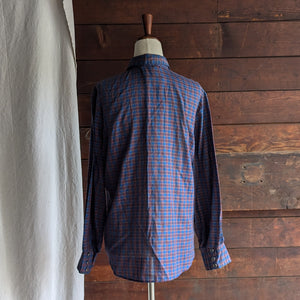 Vintage Red and Blue Western-Style Plaid Shirt