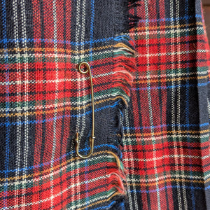 80s/90s Vintage Red Plaid Wool Blend Wrap Skirt