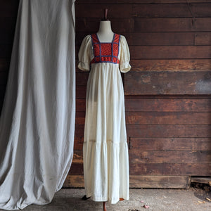 70s Vintage High Waist Prairie Dress