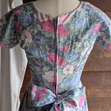 Load image into Gallery viewer, 90s Vintage Homemade Rose Print Mini Dress
