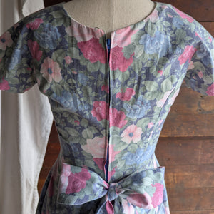 90s Vintage Homemade Rose Print Mini Dress