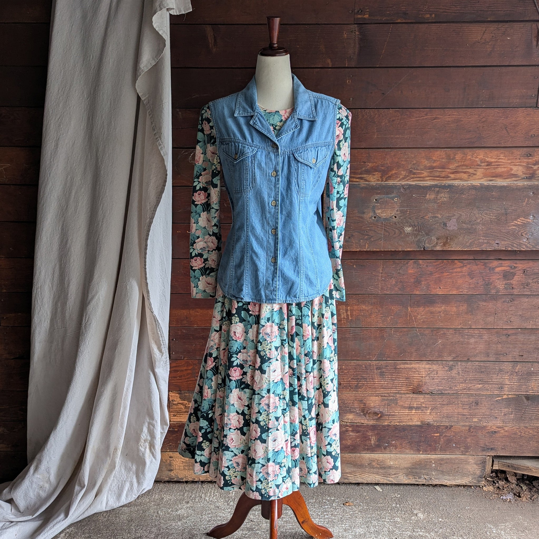 90s Vintage Jersey Knit Rose Dress Forager Vintage 90s Vintage Jersey Knit Rose Dress Forager Vintage