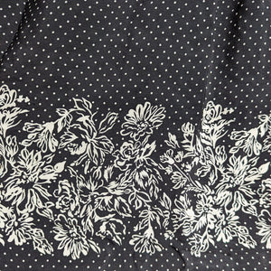 90s Vintage Polka Dot Floral Rayon Maxi Skirt