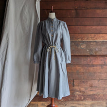 Load image into Gallery viewer, 70s Vintage Grey A-Line Shirtdress
