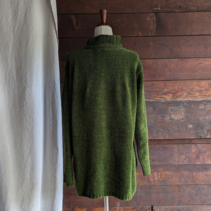 90s/Y2K Green Chenille Sweater