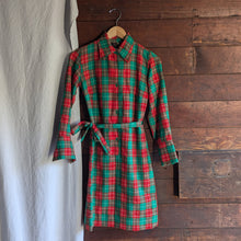 Load image into Gallery viewer, 60s Vintage Red and Green Plaid Wool Mini Dress
