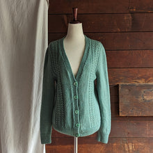Load image into Gallery viewer, Vintage Sage Green Hand Knit Cardigan
