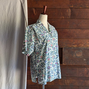 90s Vintage Floral Short Sleeve Top