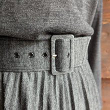 Load image into Gallery viewer, 80s Vintage Charcoal Grey Wool Blend Sweater Dress with Belt
