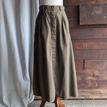 Load image into Gallery viewer, 90s Vintage A-Line Olive-Brown Maxi Skirt
